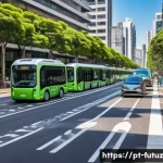 Home 17 교통 혁신을 위한 정책 및 규제 변화 - A vibrant urban street scene in São Paulo, Brazil, showcasing a variety of electric vehicles includi...