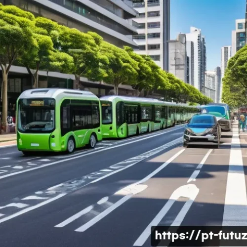 Home 11 교통 혁신을 위한 정책 및 규제 변화 - A vibrant urban street scene in São Paulo, Brazil, showcasing a variety of electric vehicles includi...